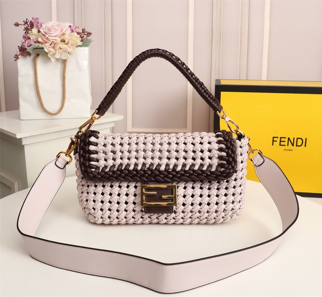 Fendi Women Leather Shoulder Bags Satchel Tote Bag Handbag Shopping Leather Tote Crossbody Satchel 2