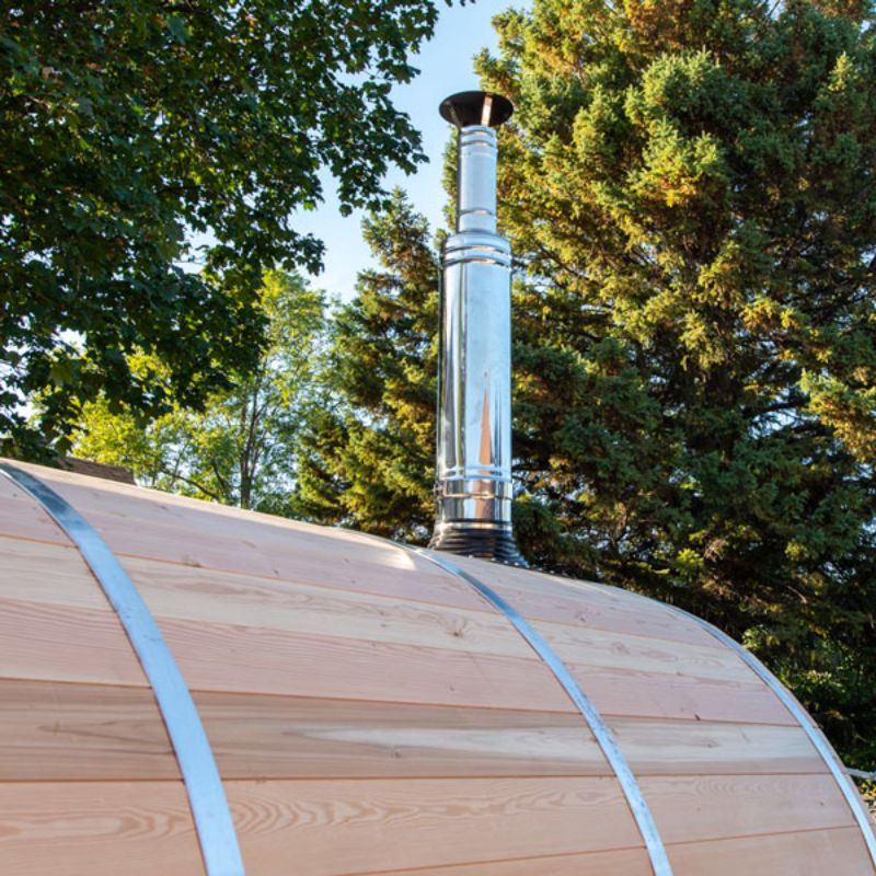 Chimney Out The Sauna Roof Outside View outside view of sauna chimney exiting roof