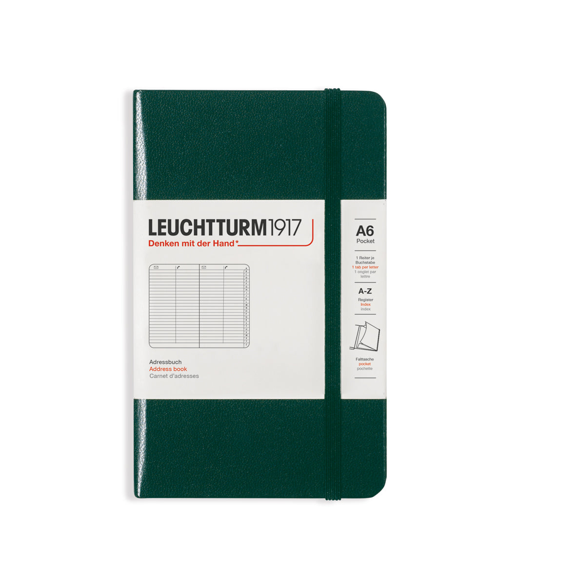 LEUCHTTURM1917 Address book, Pocket (A6), Hardcover, Forest Green
