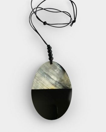 Two-tone Horn Teardrop Pendant