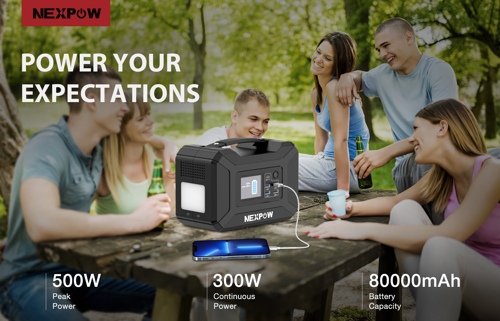 NEXPOW 296Wh Portable Power Station