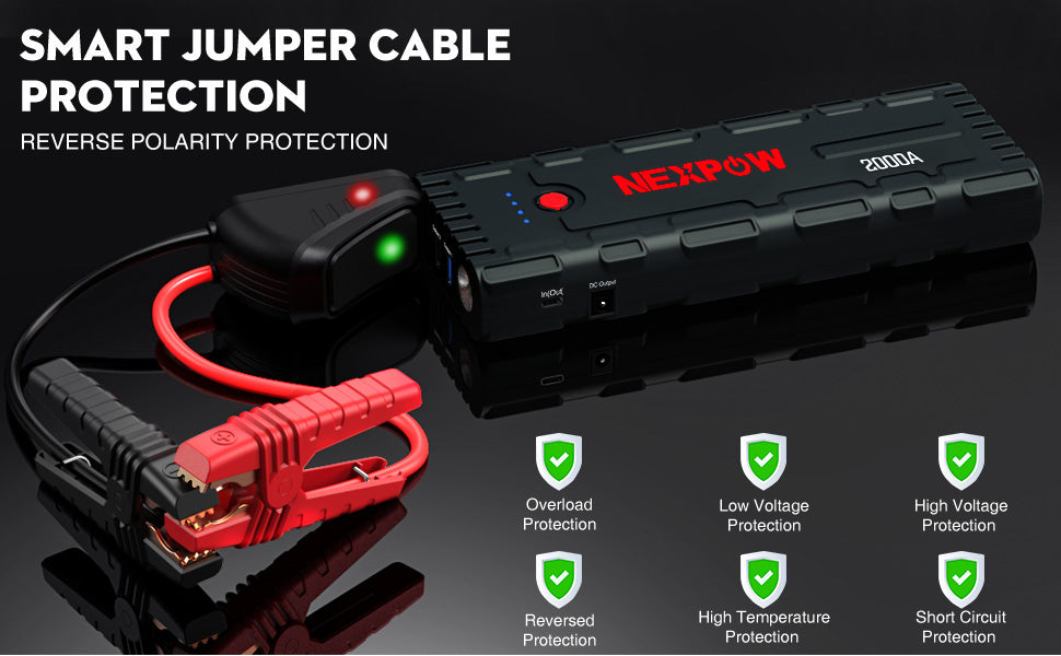 PRAXO Multi-functional Car Jump Starter, 5000A Peak 99800mAh Battery Jump  Starter, 12V Car Battery Charger, Auto Battery Booster w/ LCD Display & 3  LED Modes, Portable Power Bank Charger 