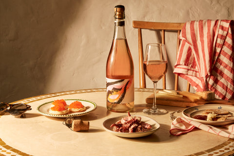 A bottle of Real Peony Blush non-alcoholic sparkling tea