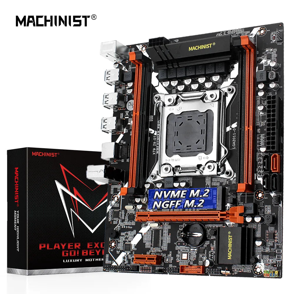 MACHINIST X79 Motherboard LGA 2011 Support Xeon E5 V1&V2 CPU i7 Processor DDR3 ECC RAM Memory NVME M.2 Desktop Board Z9-D7