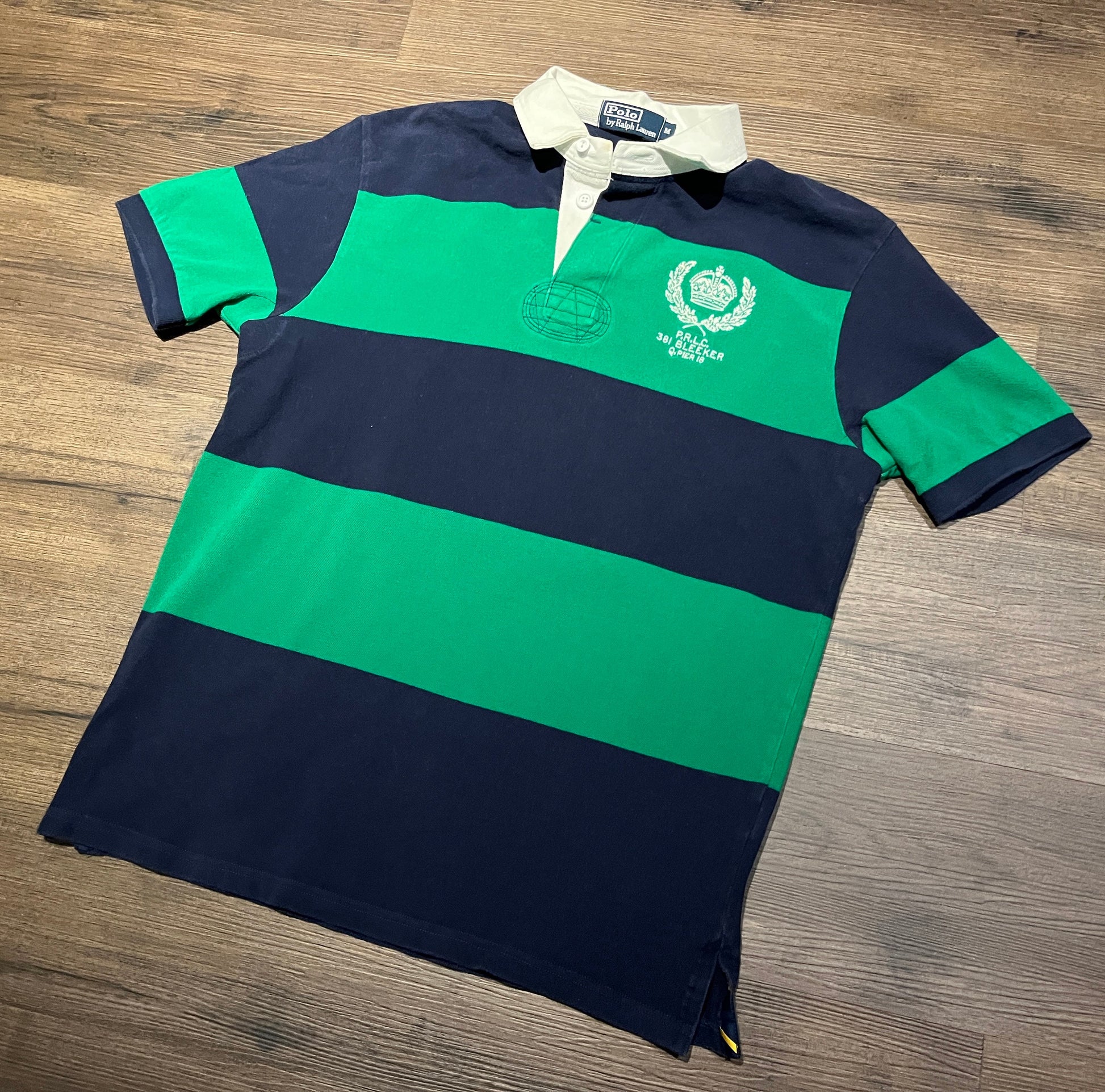 Polo Ralph Lauren 381 Bleeker Q. Pier 18 Rugby T-Shirt Size | – Treat Yo Vintage Clothing