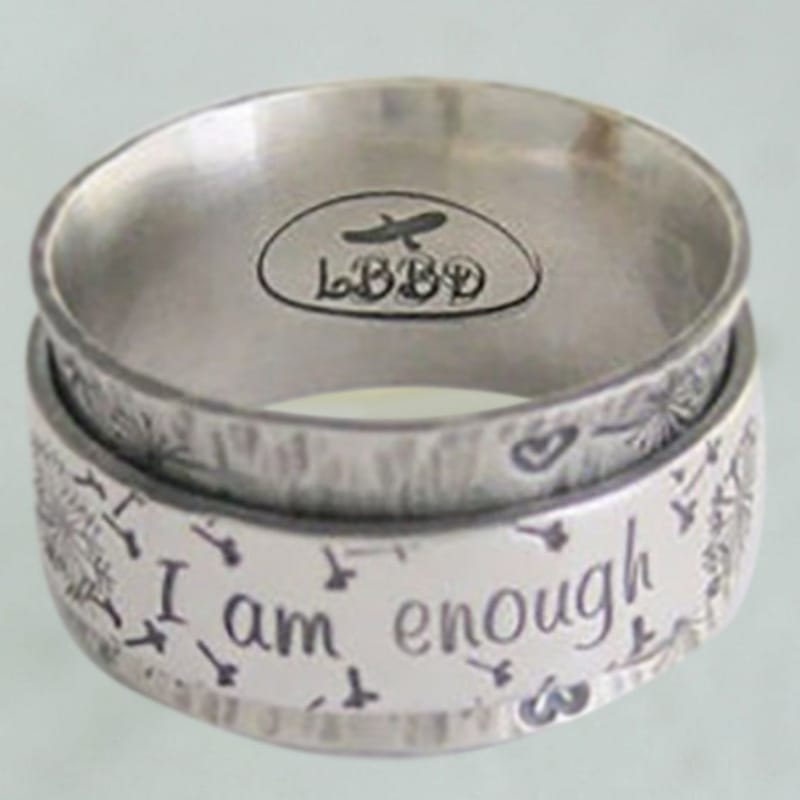 Vintage I Am Enough Letter Ring