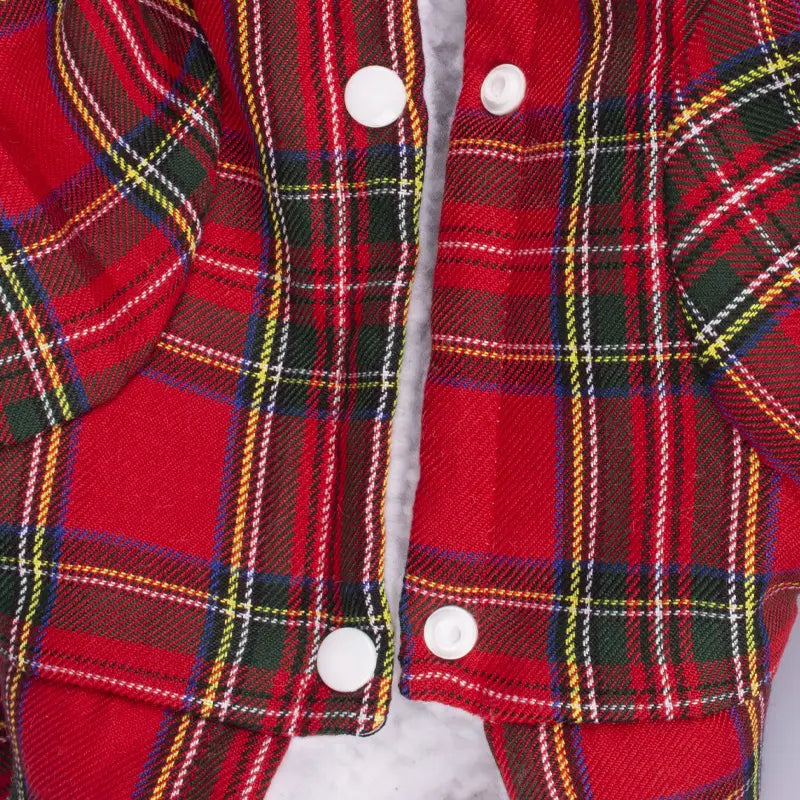 Plaid Hooded Pet Sweater