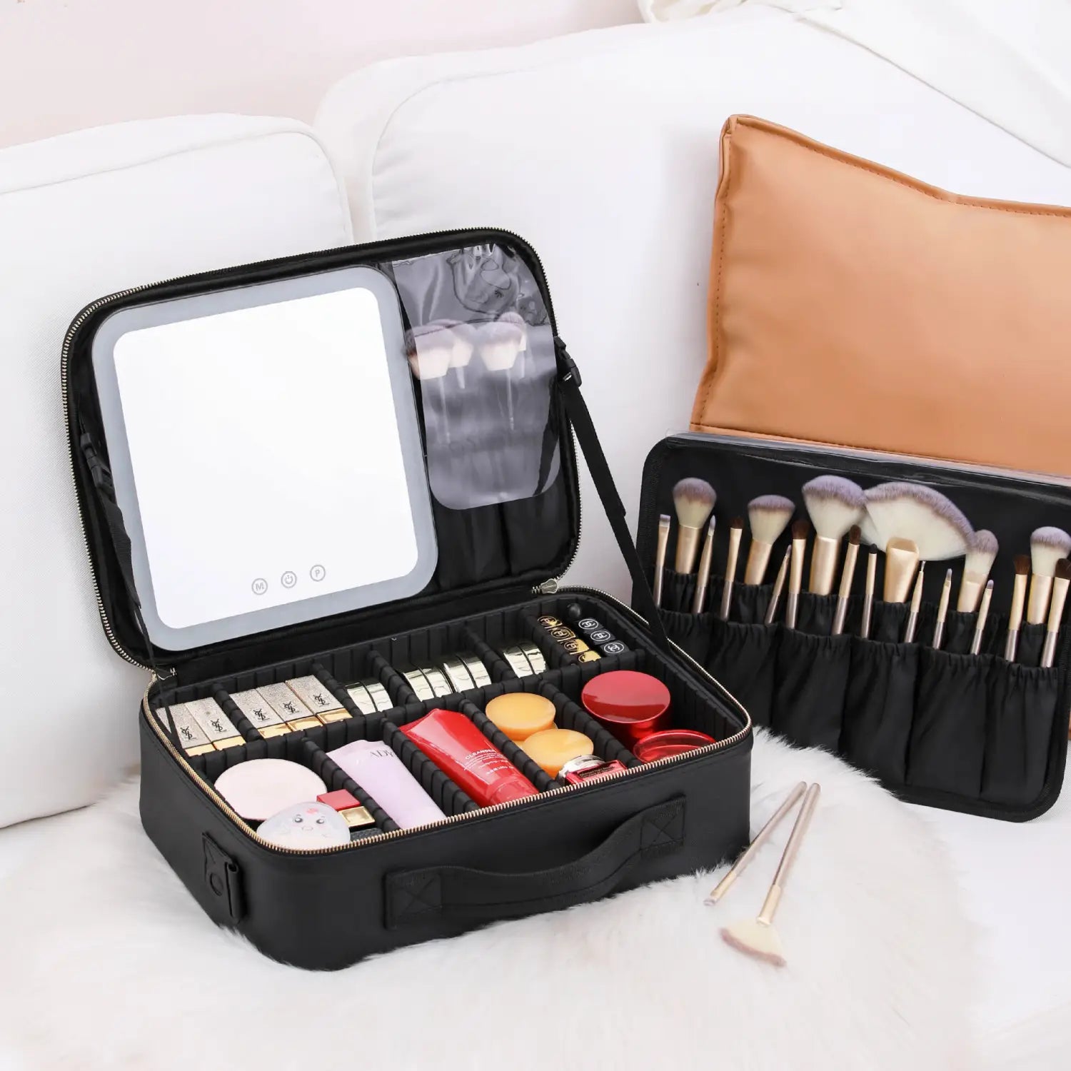 LED Makeup Storage Bag with Mirror