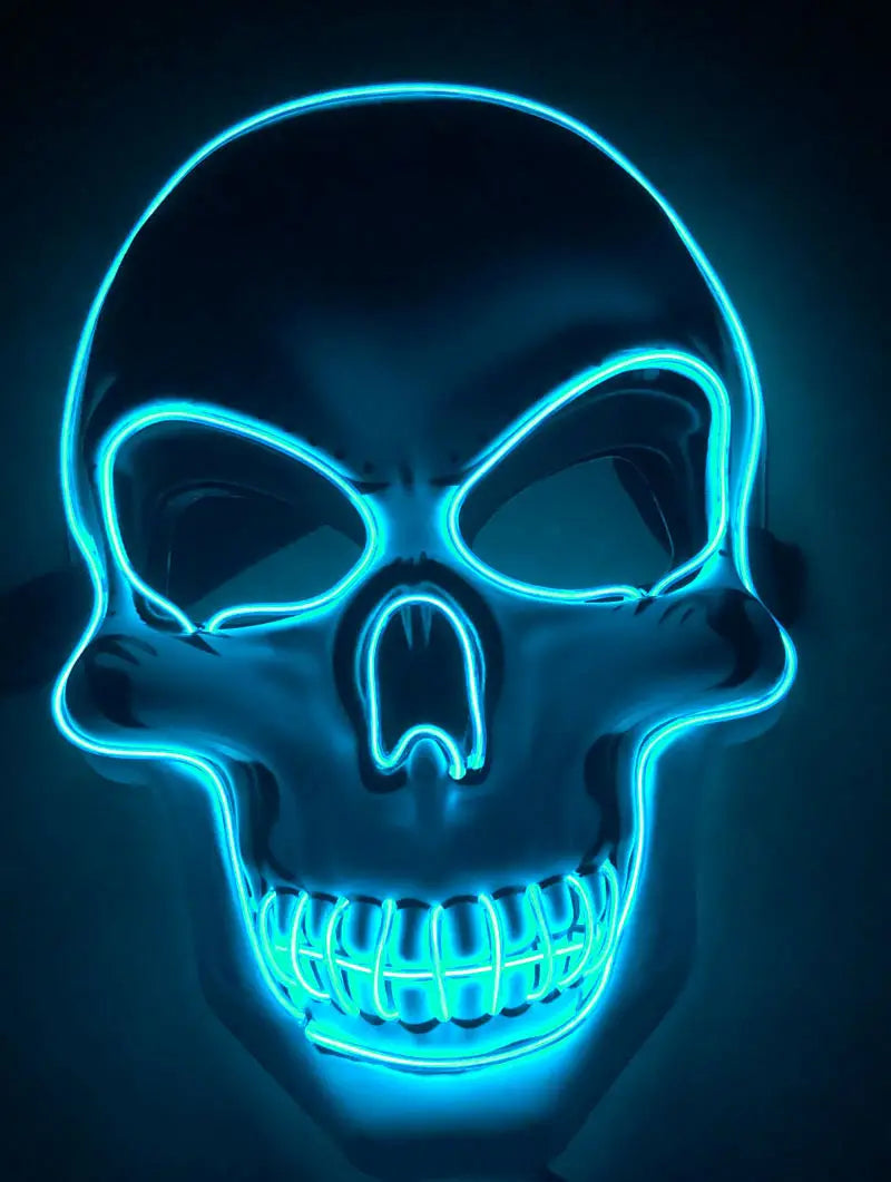 LED Glow Scary Halloween Skeleton Mask