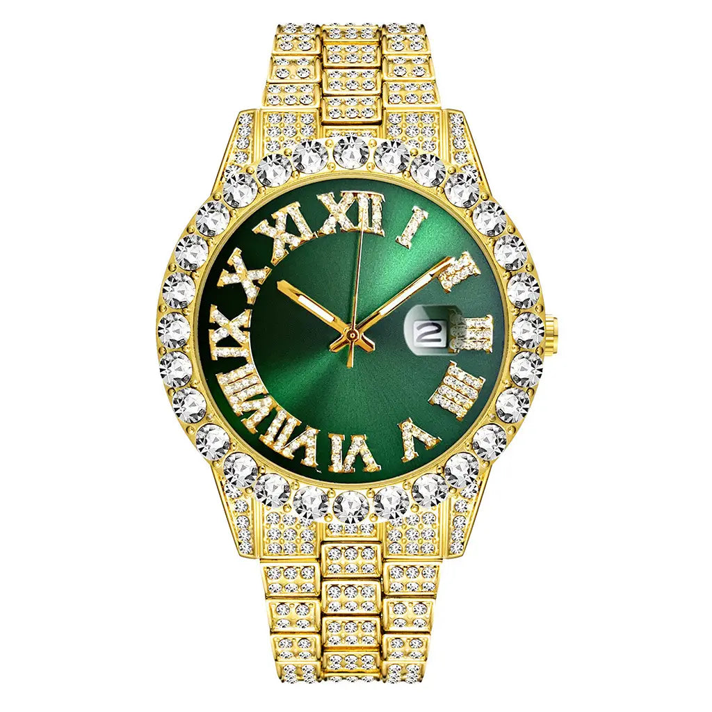 Diamond Calendar Steel Band Watch