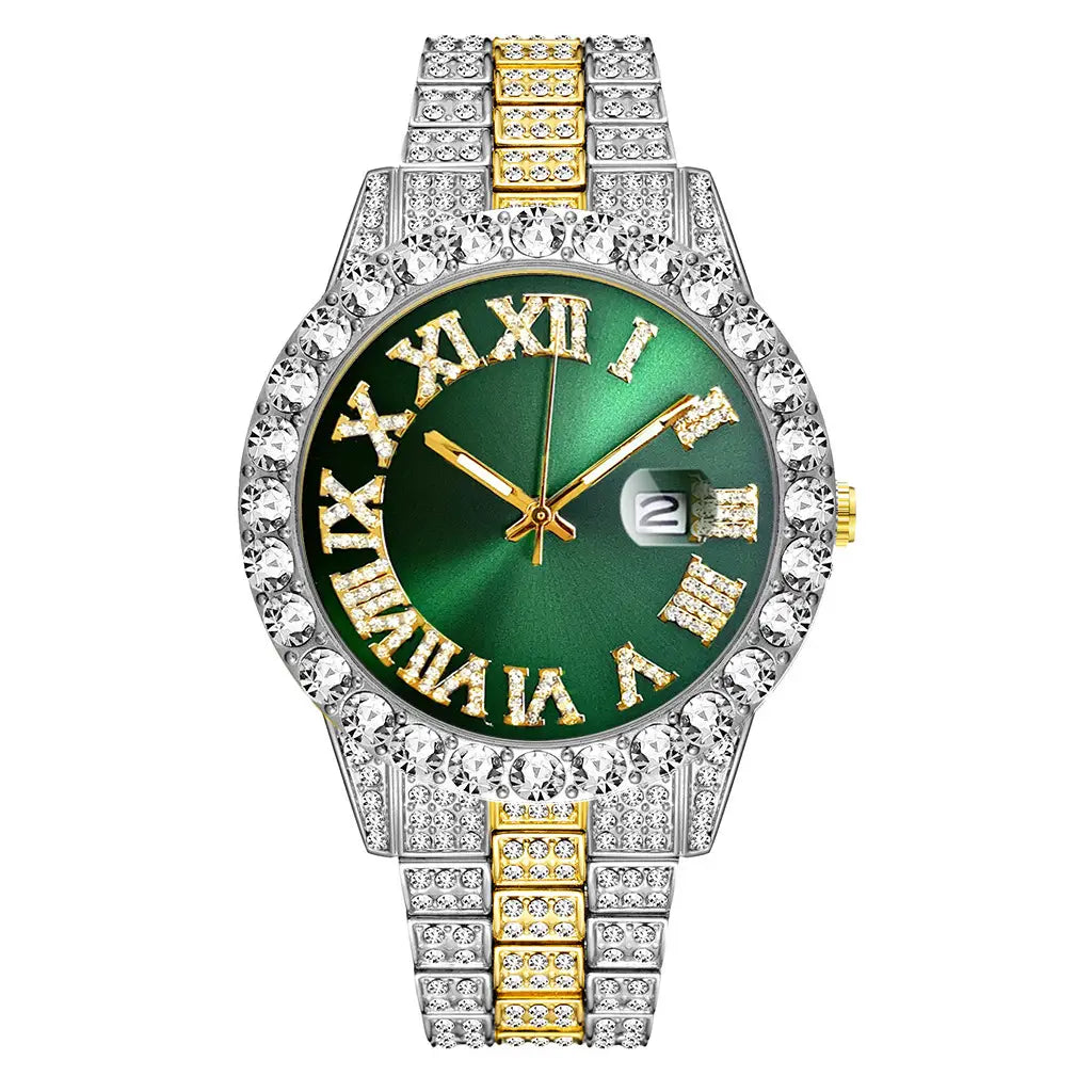 Diamond Calendar Steel Band Watch