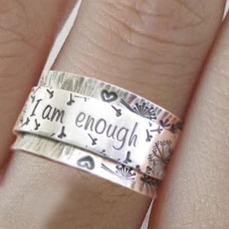 Vintage I Am Enough Letter Ring