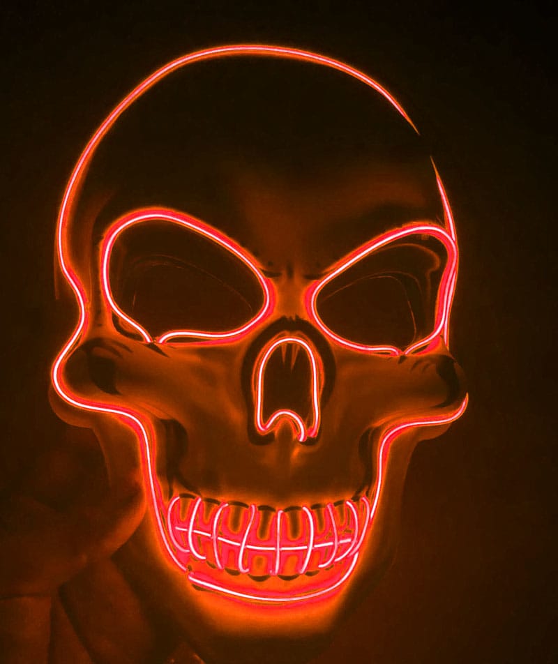 LED Glow Scary Halloween Skeleton Mask