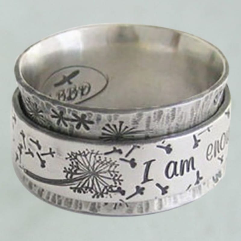 Vintage I Am Enough Letter Ring