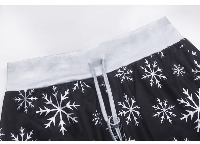 Christmas Print Drawstring Pants