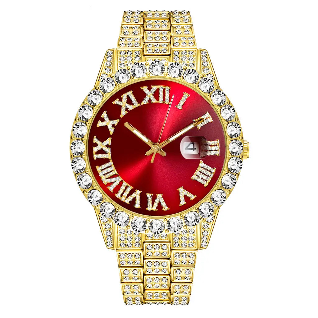 Diamond Calendar Steel Band Watch