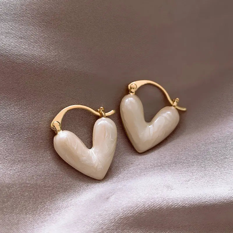 Peach Heart Love Earrings