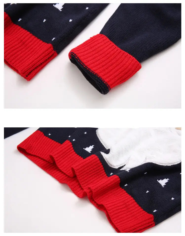 Cute Santa Claus Head Knit Sweater
