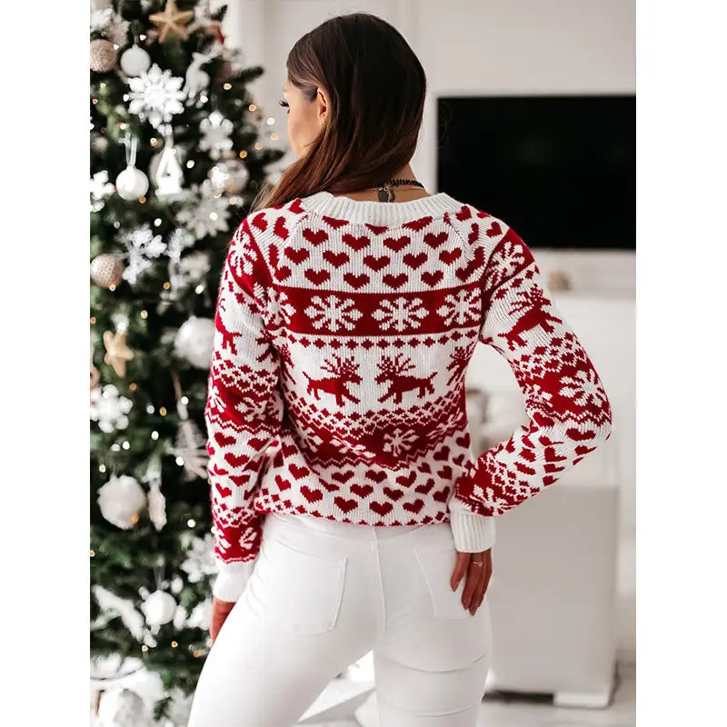 Knitted Christmas Elk Sweater