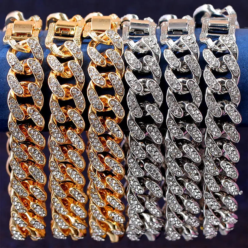 Iced Out Cuban Link Chain Bracelet