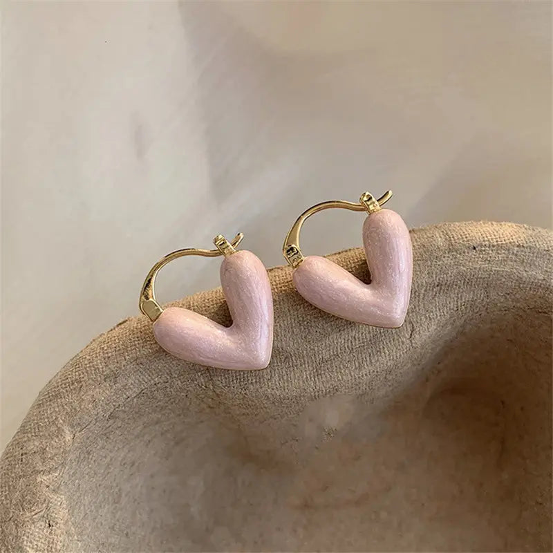 Peach Heart Love Earrings