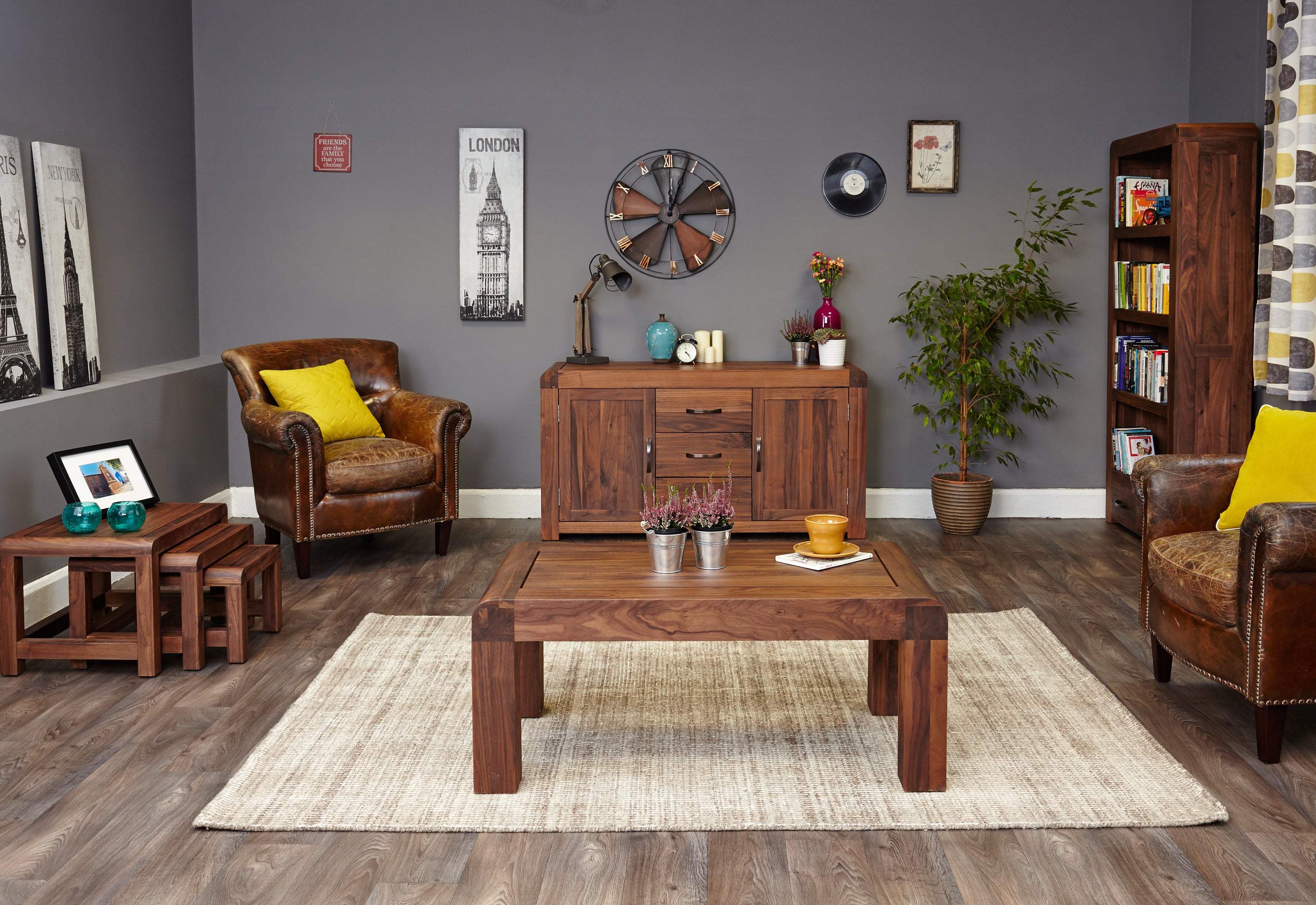 Shiro Walnut Four Drawer Coffee Table – Signature Hardwood