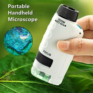 Pocket Microscope 60-120x Kit with LED Light - all 4 home