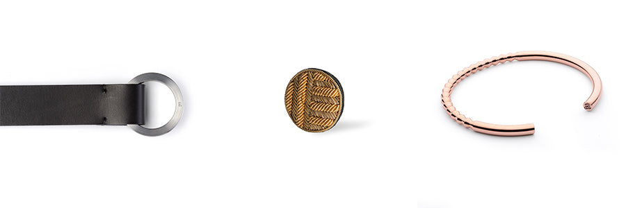 Copper bracelet for men | Gold lapel pin