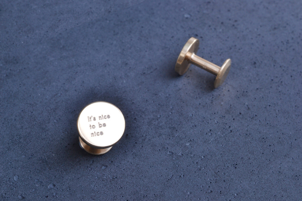 engravable cufflinks | write a message on your sleeve | Alice Made This