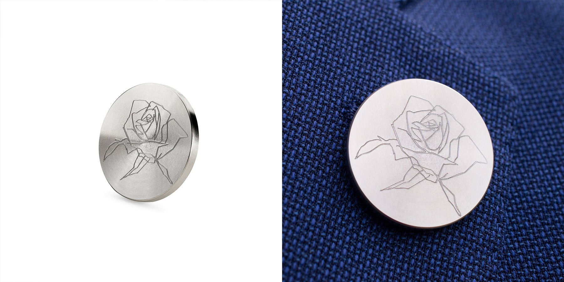rose engraved lapel pin | Alice Made This