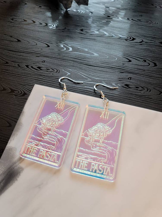 The Reader Tarot Card Iridescent Earrings – Black Amethyst