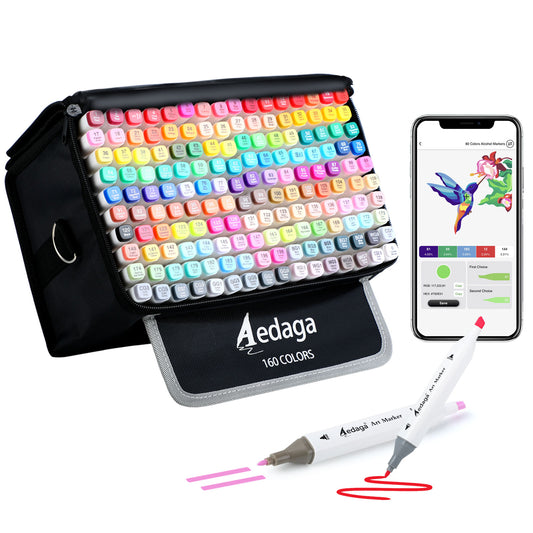 168 Colors Alcohol Markers for Artists Smart Coloring App Art Markers Set  Dua