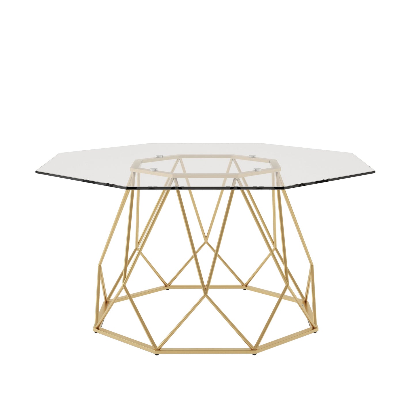 Growder Glass Top Coffee Table in Gold