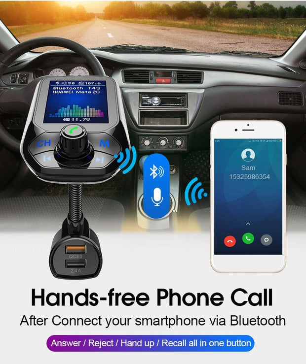 Dropship FM Modulator USB 3.1A Fast Charge Transmitter FM Bluetooth Car  Radio Adapter Wireless Handsfree Support U Disk TF Card Playback to Sell  Online at a Lower Price