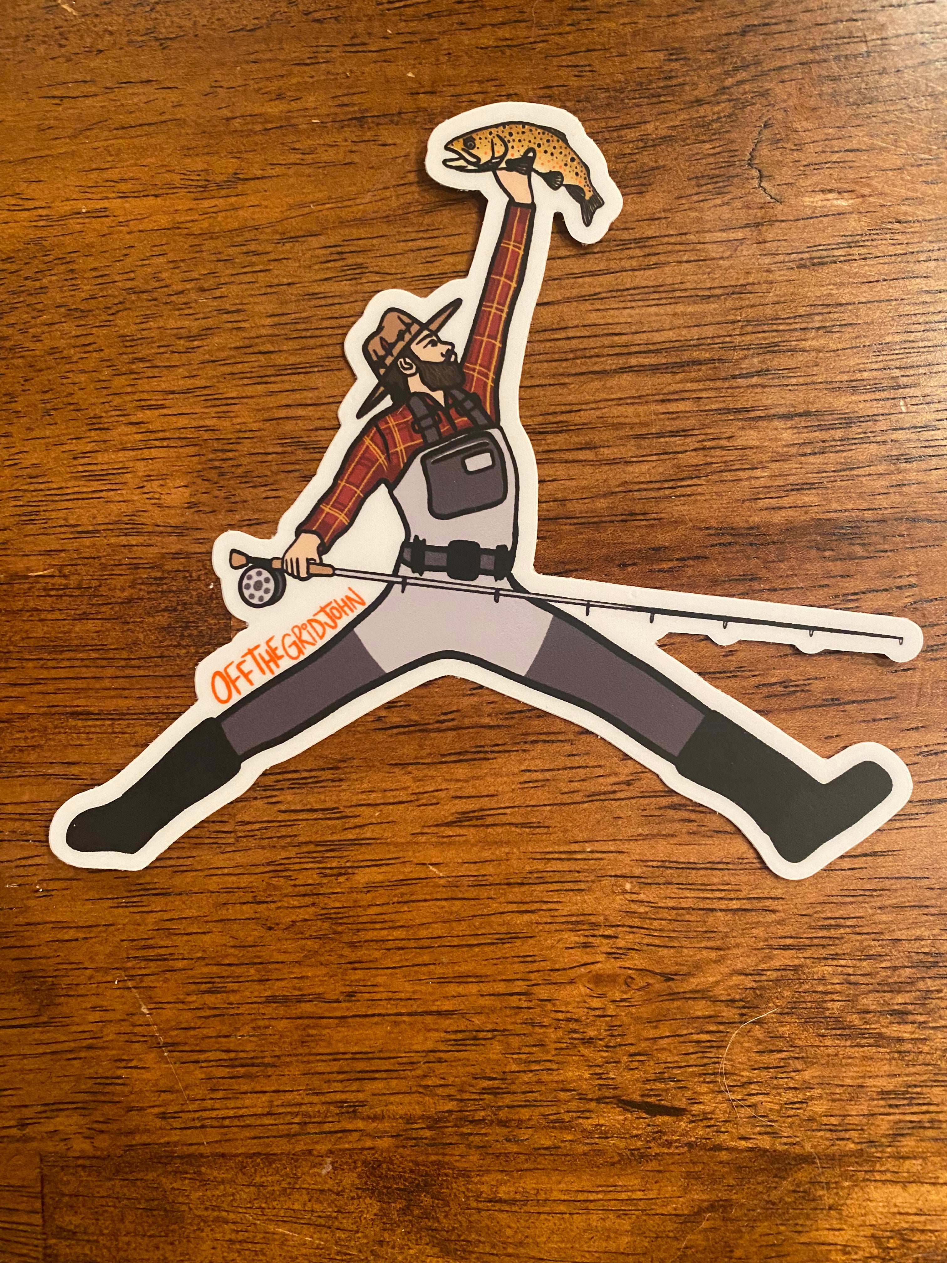 Trout man sticker