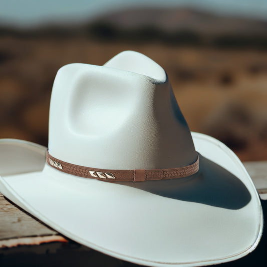 Western Leather Hat Band - El Cielo, Black Leather