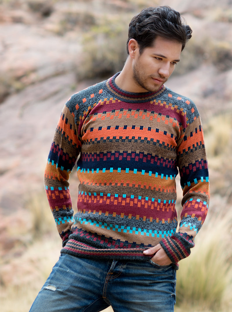 Multicolored Alpaca Sweater for Men – Gamboa