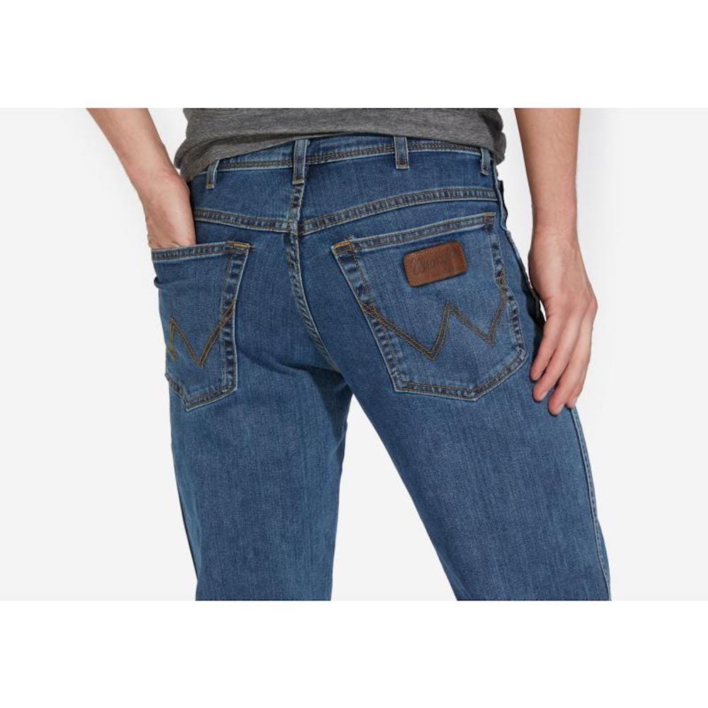 Mens Wrangler Texas Stretch Jeans in Stonewash Denim - Oxford Shirt Co.
