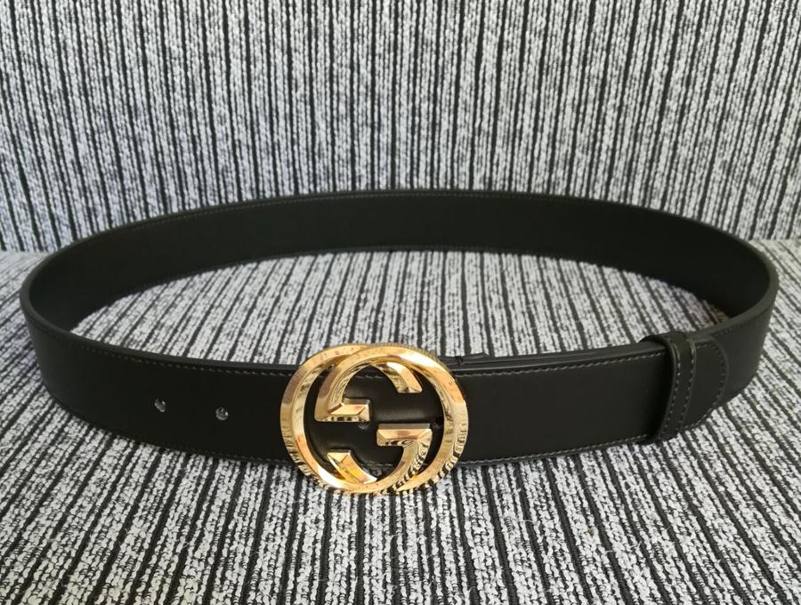 GU-CCI GG Women and Men 3.8 CM Width Fashion Smooth Buckle Belt 