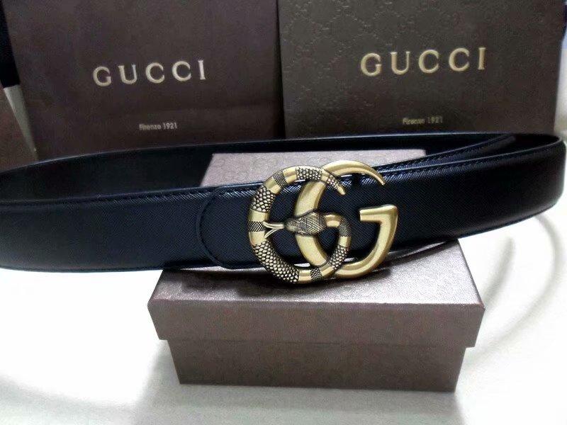 GU-CCI GG Women and Men 3.8 CM Width Fashion Smooth Buckle Belt Leather Belts 9