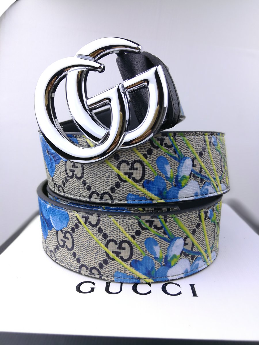 GU-CCI GG Women and Men 3.8 CM Width Fashion Smooth Buckle Belt 