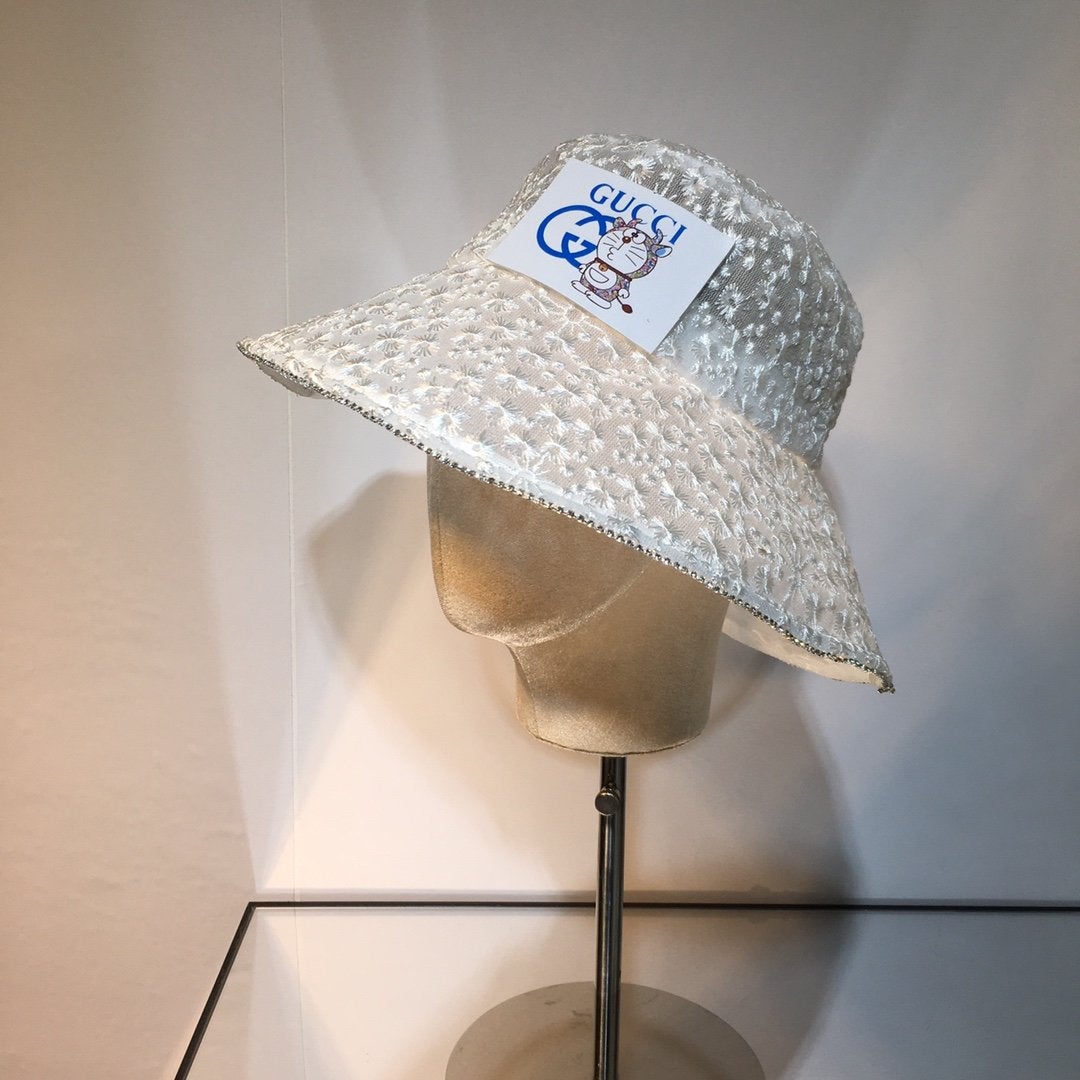 GU-CCI GG  Women new classic fisherman's hat fashion sun hat simple and versatile 12