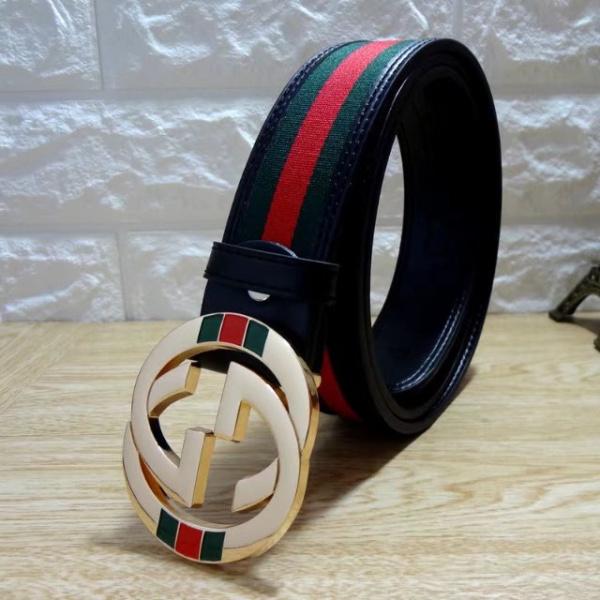 GU-CCI GG Women and Men 3.8 CM Width Fashion Smooth Buckle Belt Leather Belts 9