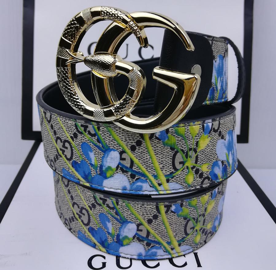 GU-CCI GG Women and Men 3.8 CM Width Fashion Smooth Buckle Belt Leather Belts 9