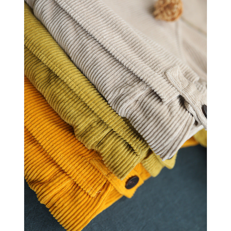 Long Sleeve Corduroy Jacket - WOMONA.COM