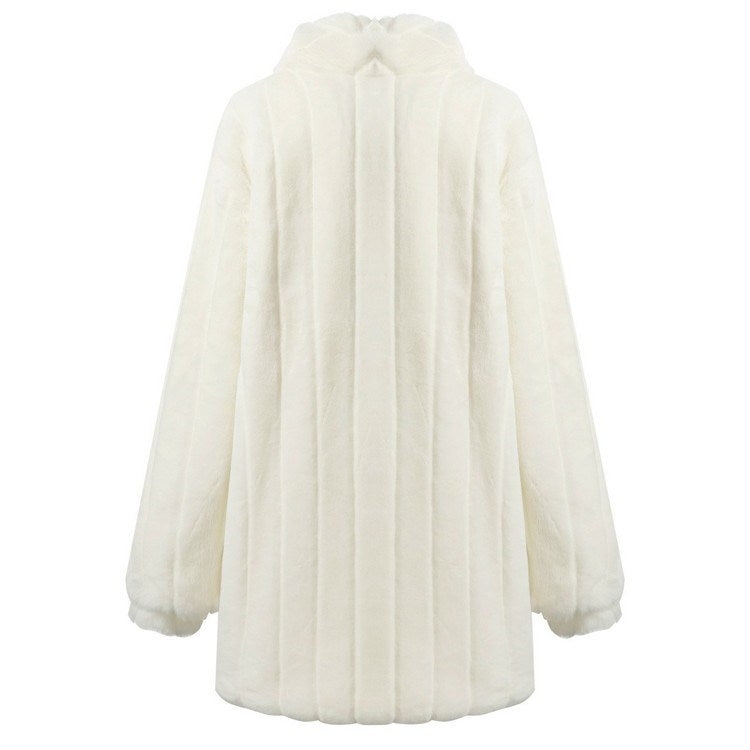 White Winter Floral Jacket - WOMONA.COM