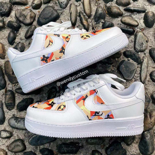 Vantage LV Stripe Nigo Made Leather Custom Sneaker Air Force One Shoe –  WendyCustom