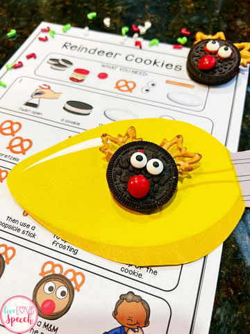 Holiday visual recipes wouldn't be complete without this adorable Reindeer Cooking FREEBIE to add to your December Speech Therapy sessions.