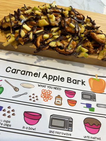 Caramel Apple Bark Visual Recipe Card