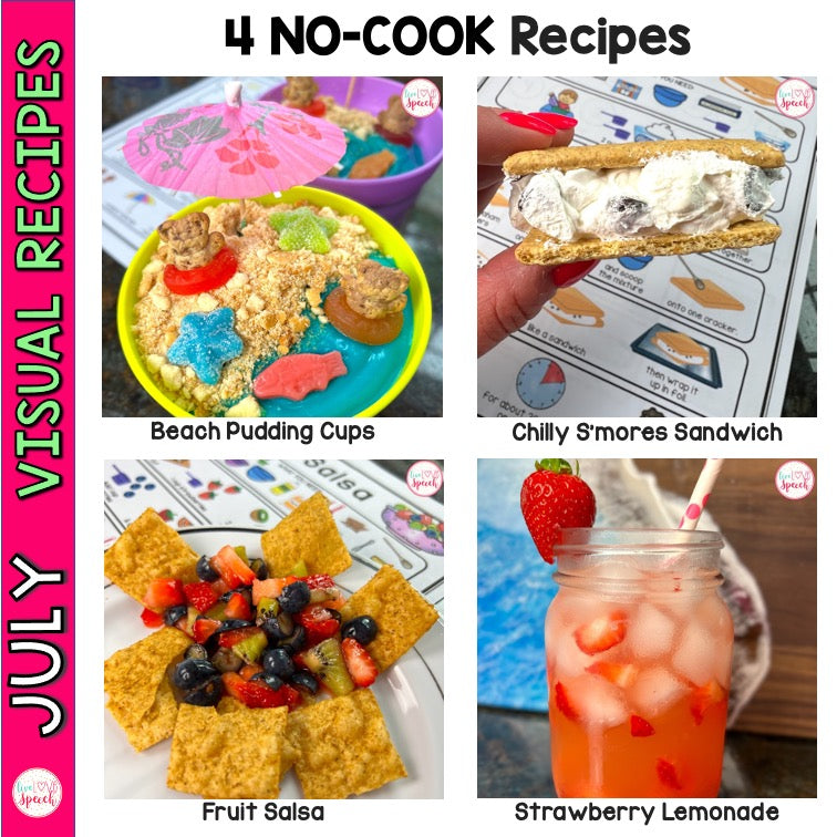 July Visual Recipes | Cooking with Kids | Life Skills | Speech Therapy ...